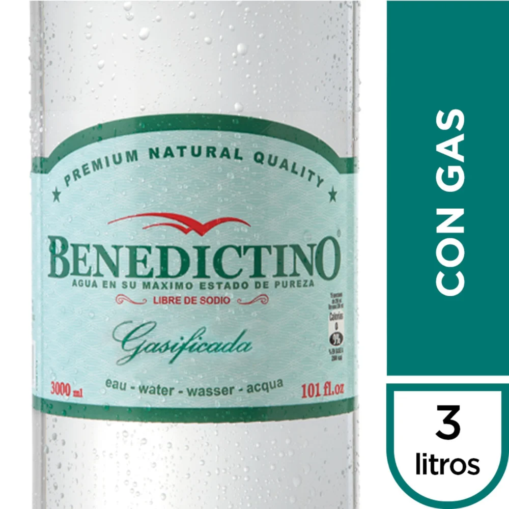 Agua Gasificada Benedictino 3L